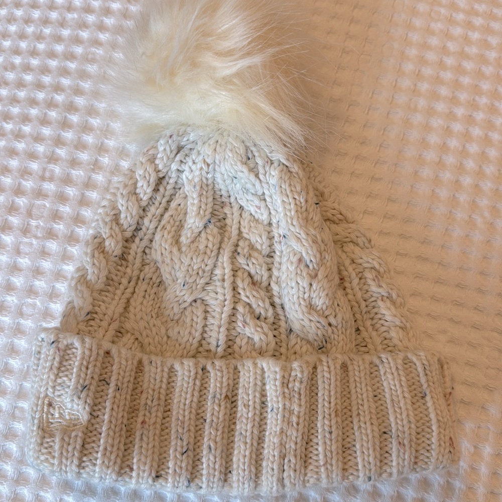 Denver Broncos Cream Knit Beanie with Pom Pom - Picture 8 of 8